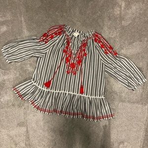 Kate Spade Stripe Embroidered Top